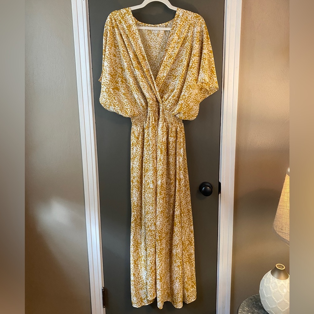Yellow/Floral Maxi Dress